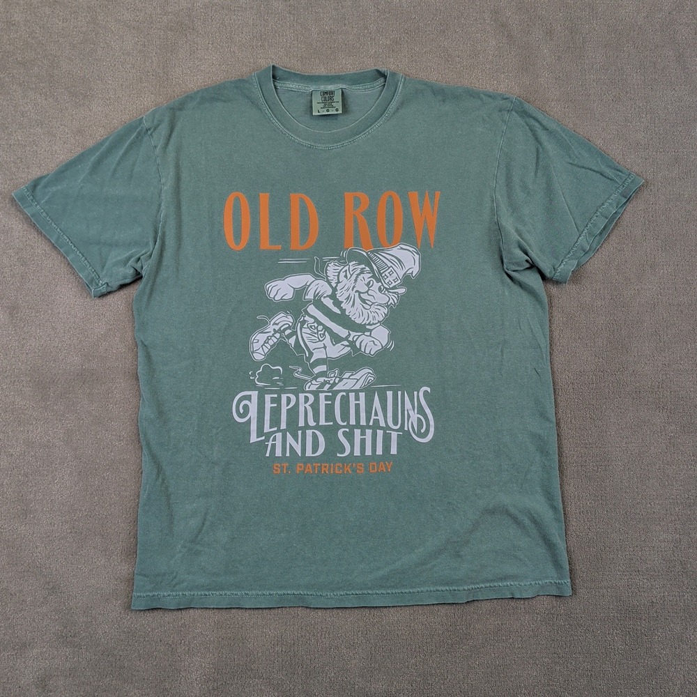Old Row T Shirt Mens Large Green Leprechauns and Shit St Patricks Day Graphic